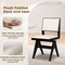 Black White Faux Sherpa Dining Chair Set 2 Swivel Rubber Wood Armless